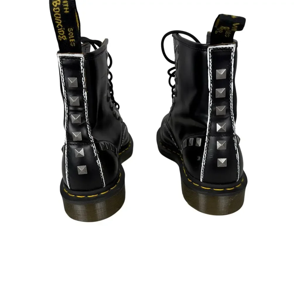 Dr. Martens Women's 1460 8-Eye Stud Black Boots Size 8